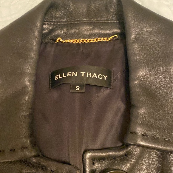 Ellen Tracy fits Medium NWOT Black Leather Jacket GORGEOUS - Picture 5 of 13